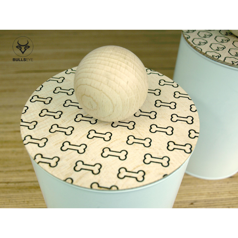 box decorated with bone