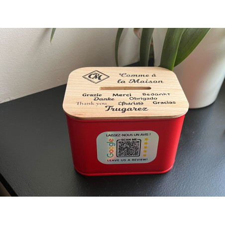 Tip box + QR code Google Review (A)