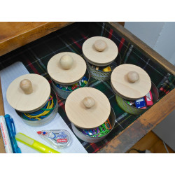 Metal/wood storage can - choice of size and colour