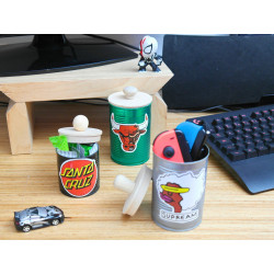 Aufbewahrungsdose aus Metall/Holz – Größe und Farbe nach Wahl